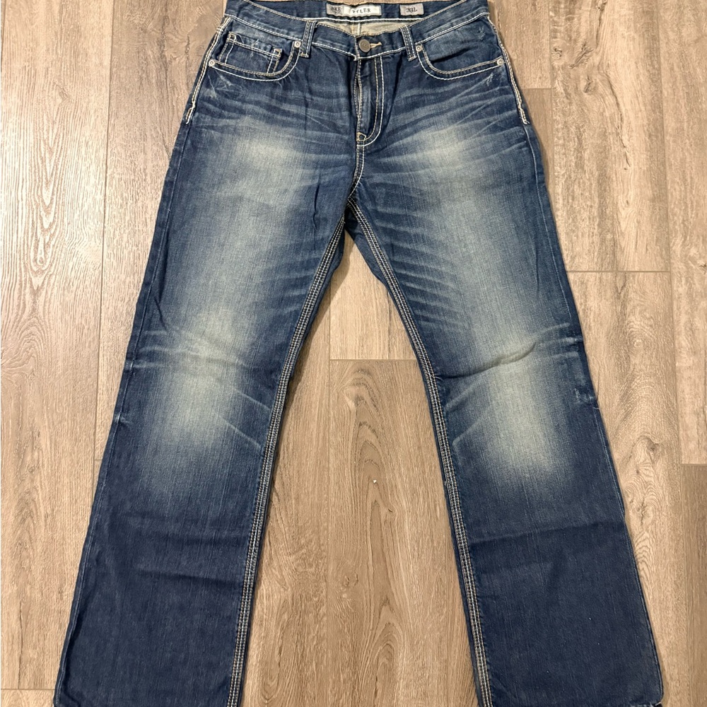 BKE Men's Classic Blue Bootcut Jeans LONG TYLER